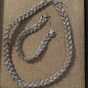 .925 Mexico sterling silver heavy braided necklace and bracelet super rare